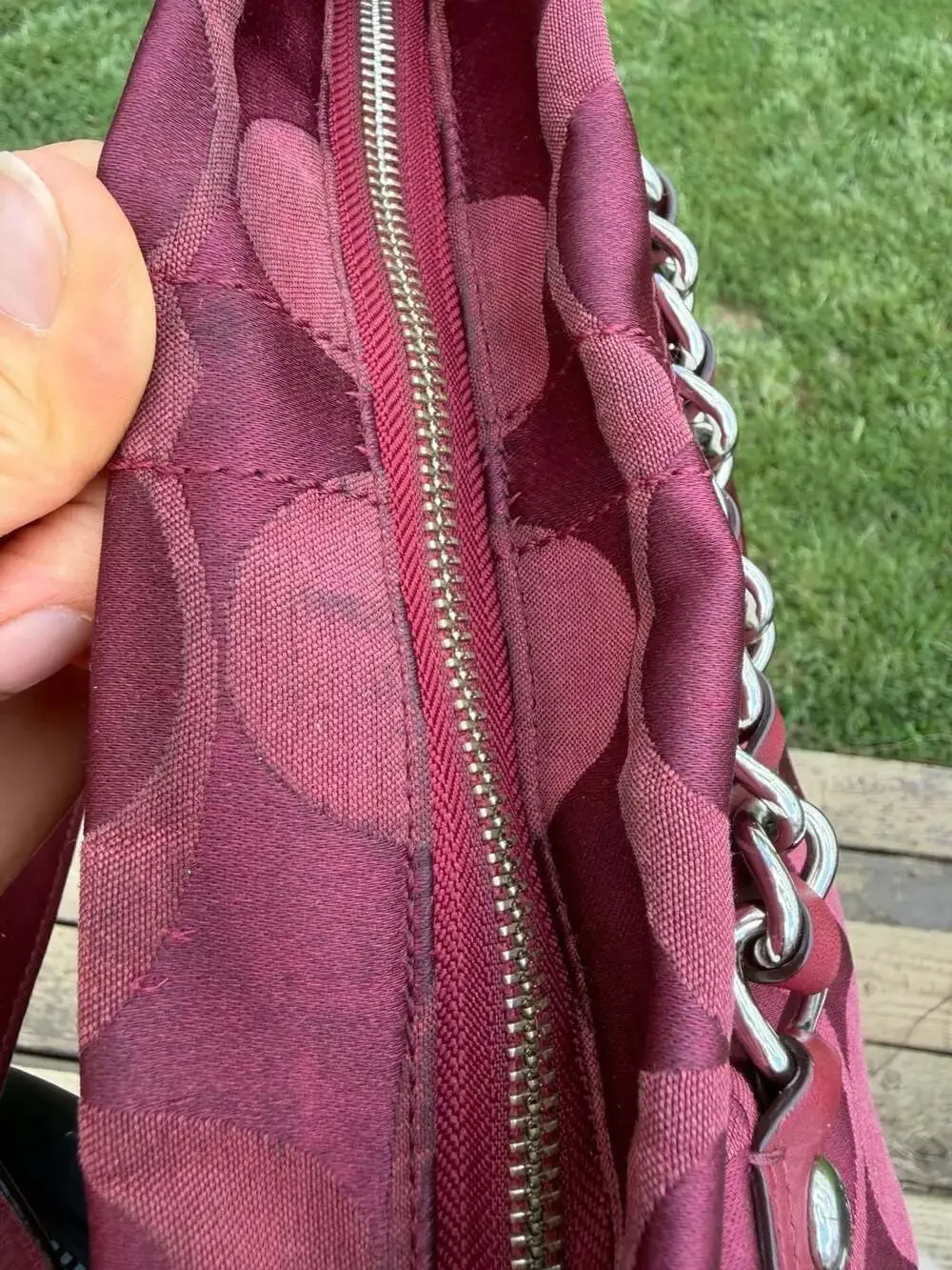 Coach F13862 Penelope Signature Satin Chain Hobo Bag